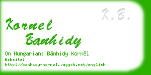 kornel banhidy business card