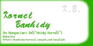 kornel banhidy business card